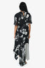 Preen by Thornton Bregazzi Black/White Floral Asymmetrical Midi Skirt/Short Sleeve Top Set Size S