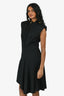Alexander McQueen Black Sleeveless Midi Dress with Gold Buttons Size 42
