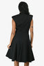 Alexander McQueen Black Sleeveless Midi Dress with Gold Buttons Size 42