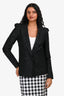 Smythe Black Metallic Floral Applique Blazer Estimated Size S