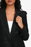 Smythe Black Metallic Floral Applique Blazer Estimated Size S