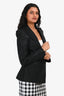 Smythe Black Metallic Floral Applique Blazer Estimated Size S