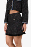 Sandro Black/Blue/Pink Tweed Mini Skirt Size 38