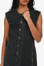 3.1 Phillip Lim Dark Grey Denim Button Down Sleeveless Midi Dress Size 6
