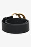 Gucci Black Leather Gold GG Belt Size 75/30