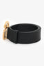 Gucci Black Leather Gold GG Belt Size 75/30