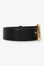 Dolce & Gabbana Black Grained Leather Gold DG Belt