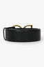 Dolce & Gabbana Black Grained Leather Gold DG Belt