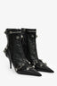Balenciaga Black Leather Cagole Ankle Heeled Boots Size 37