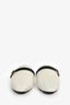 Lorena Antoniazzi White Tweed Leather Buckle Slide Mules Size 37