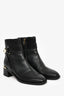 Jimmy Choo Black Leather Pearl Detail Noor 45 Ankle Boots Size 37