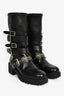 Christian Dior Black Leather Buckle 'Fight' Combat Boots Size 37