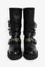 Christian Dior Black Leather Buckle 'Fight' Combat Boots Size 37