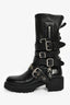 Christian Dior Black Leather Buckle 'Fight' Combat Boots Size 37