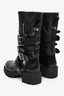 Christian Dior Black Leather Buckle 'Fight' Combat Boots Size 37