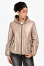 Brunello Cucinelli Gold Sheepskin/Shearling Reversible Hooded Jacket Size 40
