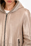 Brunello Cucinelli Gold Sheepskin/Shearling Reversible Hooded Jacket Size 40