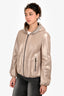 Brunello Cucinelli Gold Sheepskin/Shearling Reversible Hooded Jacket Size 40