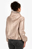 Brunello Cucinelli Gold Sheepskin/Shearling Reversible Hooded Jacket Size 40