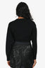 Moschino Jeans Black Knit Cropped Sweater with Silver Hook Detail Size XS