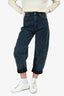 Rag & Bone Washed Dark Blue Quilted Charlie Barrel Leg Jeans Size 24