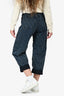 Rag & Bone Washed Dark Blue Quilted Charlie Barrel Leg Jeans Size 24