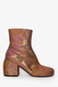 Dries Van Noten Orange/Pink Metallic Heeled Boots Size 41