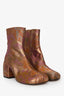 Dries Van Noten Orange/Pink Metallic Heeled Boots Size 41