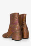 Dries Van Noten Orange/Pink Metallic Heeled Boots Size 41