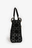 Christian Dior 2019 Black Satin Crystal Embellished Mini Lady Dior with Strap
