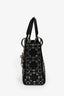 Christian Dior 2019 Black Satin Crystal Embellished Mini Lady Dior with Strap
