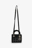 Christian Dior 2019 Black Satin Crystal Embellished Mini Lady Dior with Strap