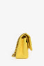 Pre-Loved Chanel™ 2011-12 Yellow Lambskin Yellow Jumbo Double Flap Shoulder Bag