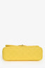 Pre-Loved Chanel™ 2011-12 Yellow Lambskin Yellow Jumbo Double Flap Shoulder Bag