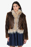 Vintage Brown Fur Cropped Jacket Size S