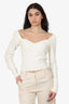 Mojorelle Cream Cable Knit Sweetheart Neckline Sweater Size M