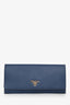 Prada 2013 Blue Saffiano Wallet On Chain