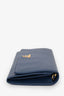 Prada 2013 Blue Saffiano Wallet On Chain