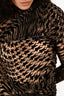 Mugler Black/Beige Star Print Long Dress Size 8