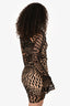 Mugler Black/Beige Star Print Long Dress Size 8