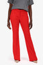 Alexander McQueen Red Pleated Wide Leg Pants Size 44