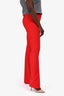 Alexander McQueen Red Pleated Wide Leg Pants Size 44