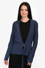 Salvatore Ferragamo 2021 Blue Belted Cardigan Size M