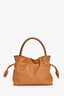 Loewe 2024 Brown Leather Mini Flamenco Clutch with Strap + Woven Spiral Strap