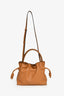 Loewe 2024 Brown Leather Mini Flamenco Clutch with Strap + Woven Spiral Strap