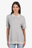 Louis Vuitton Grey Silk Blend Monogram Polo Top Size XXL