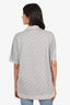 Louis Vuitton Grey Silk Blend Monogram Polo Top Size XXL