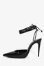 Magda Butrym Black Leather Pointed Toe Ankle Wrap Heels Size 36