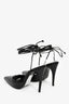 Magda Butrym Black Leather Pointed Toe Ankle Wrap Heels Size 36