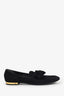 Louis Vuitton Black Velvet Bow Loafer Size 39
